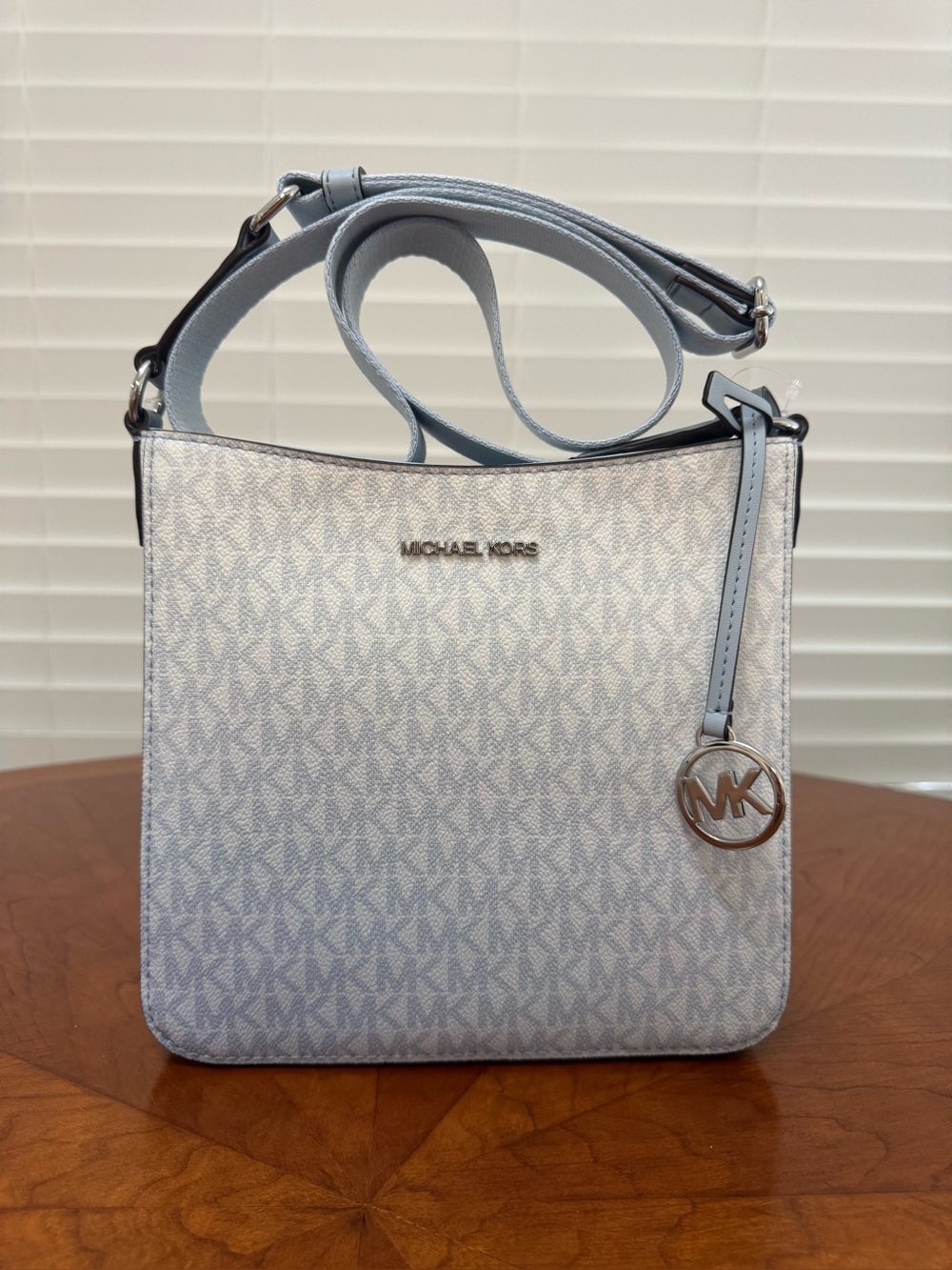 Michael Kors Pale Blue Signature Crossbody Shoulder Bag
